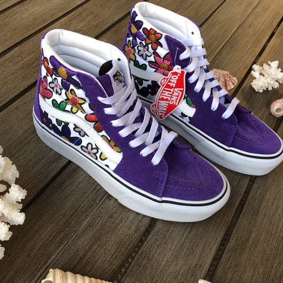 🌴🔆VANS- HI TOPS PLATFORM GLITTER DAISIES🔆🌴 - Picture 6 of 11